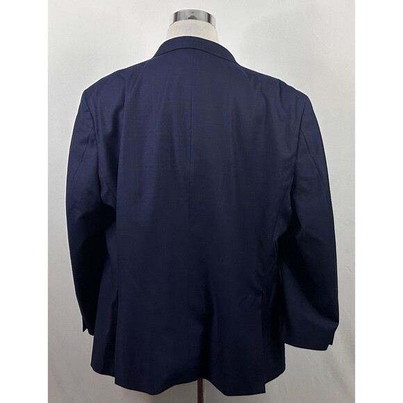 Tommy Hilfiger 54R Sport Coat Worsted Wool Blend Plaid Blue Two Button Vented - Picture 6 of 8
